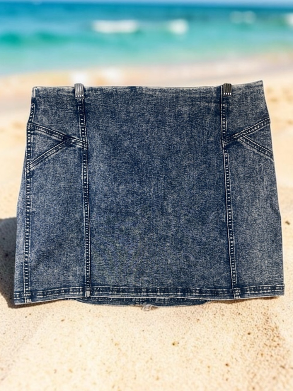 Wild Fable Acid Wash Denim Mini Skirt - Blue